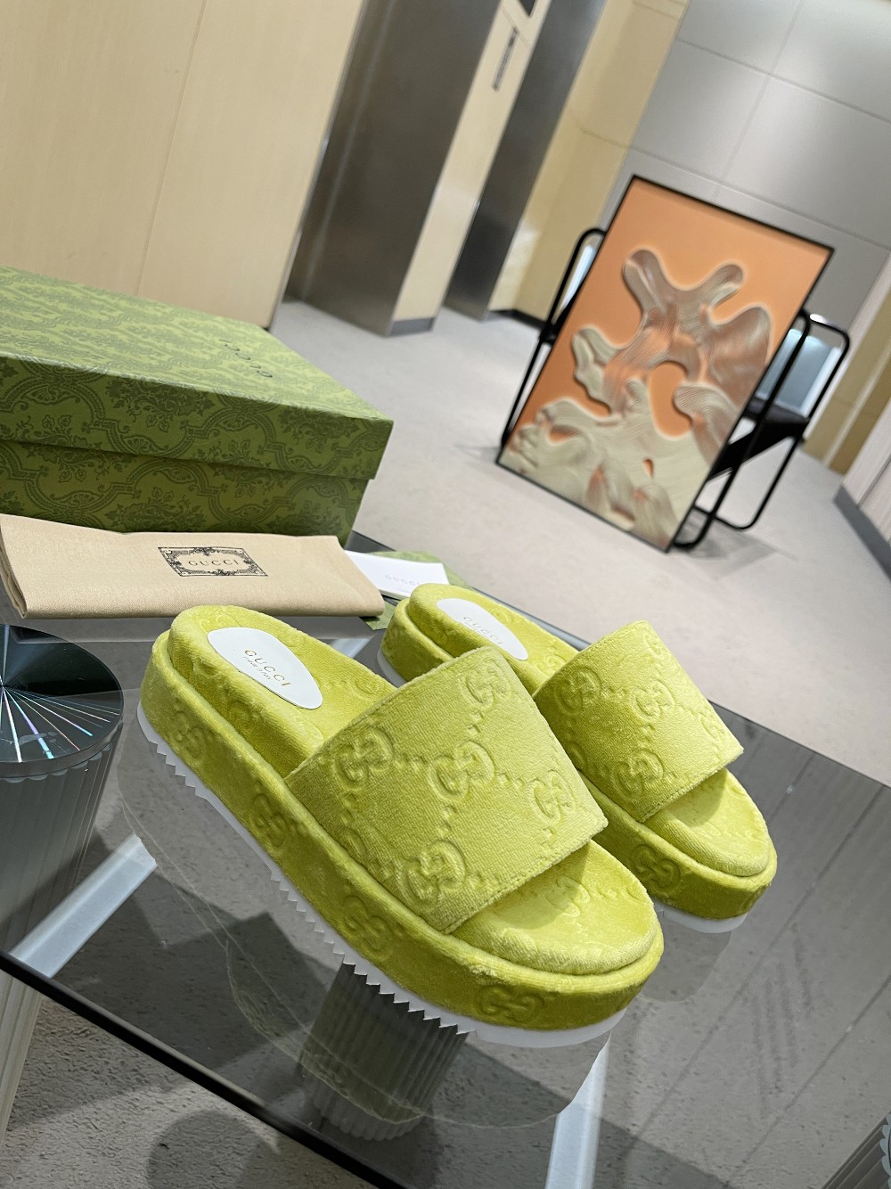 Gvc*1 Women’s GG Platform Sandal Yellow For Women GG