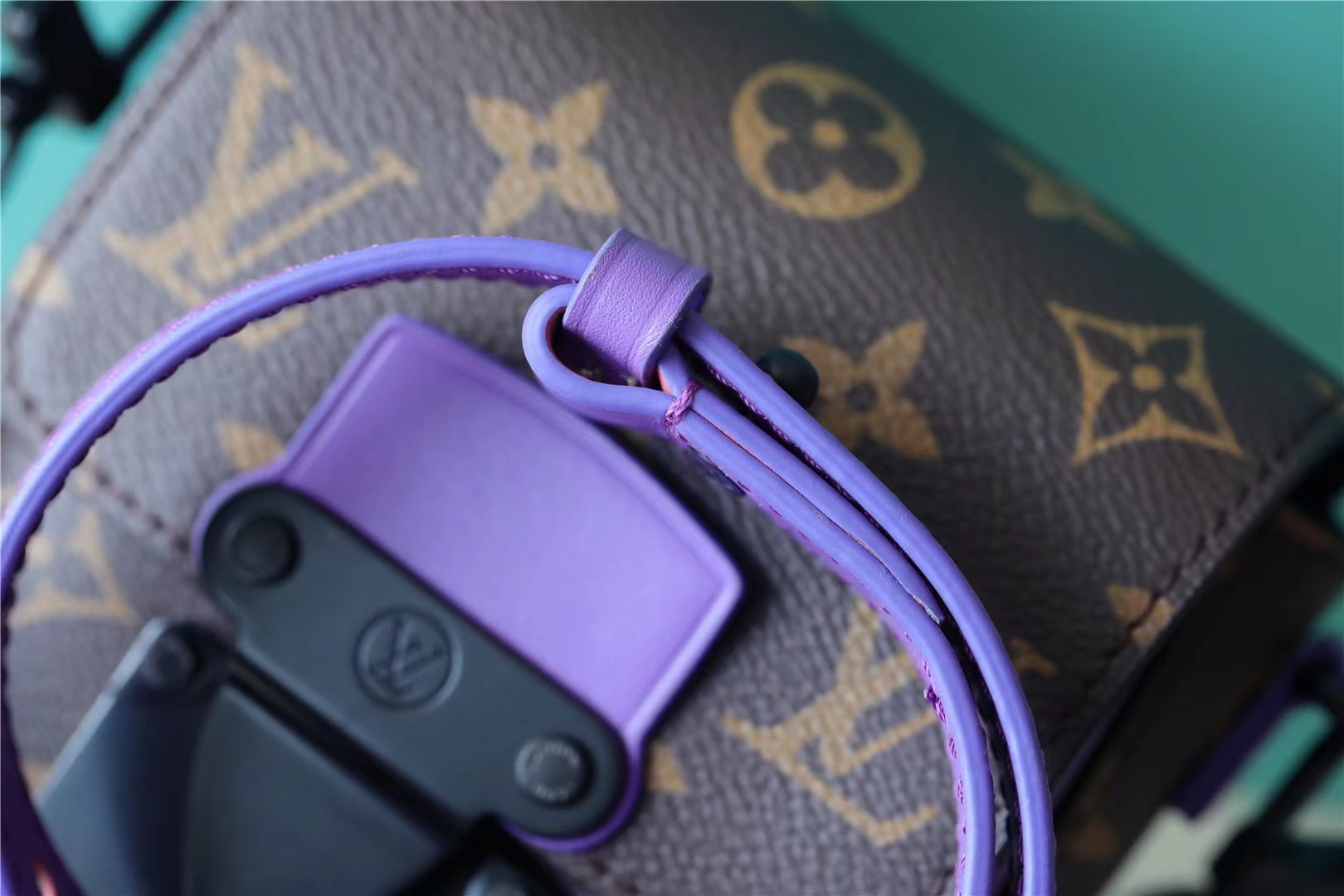 L0vis Vvtt0n S-Lock Vertical Wearable Wallet Monogram Macassar Purple For Men, Men’s Bags, Shoulder And Crossbody Bags 7.5in/19cm LV