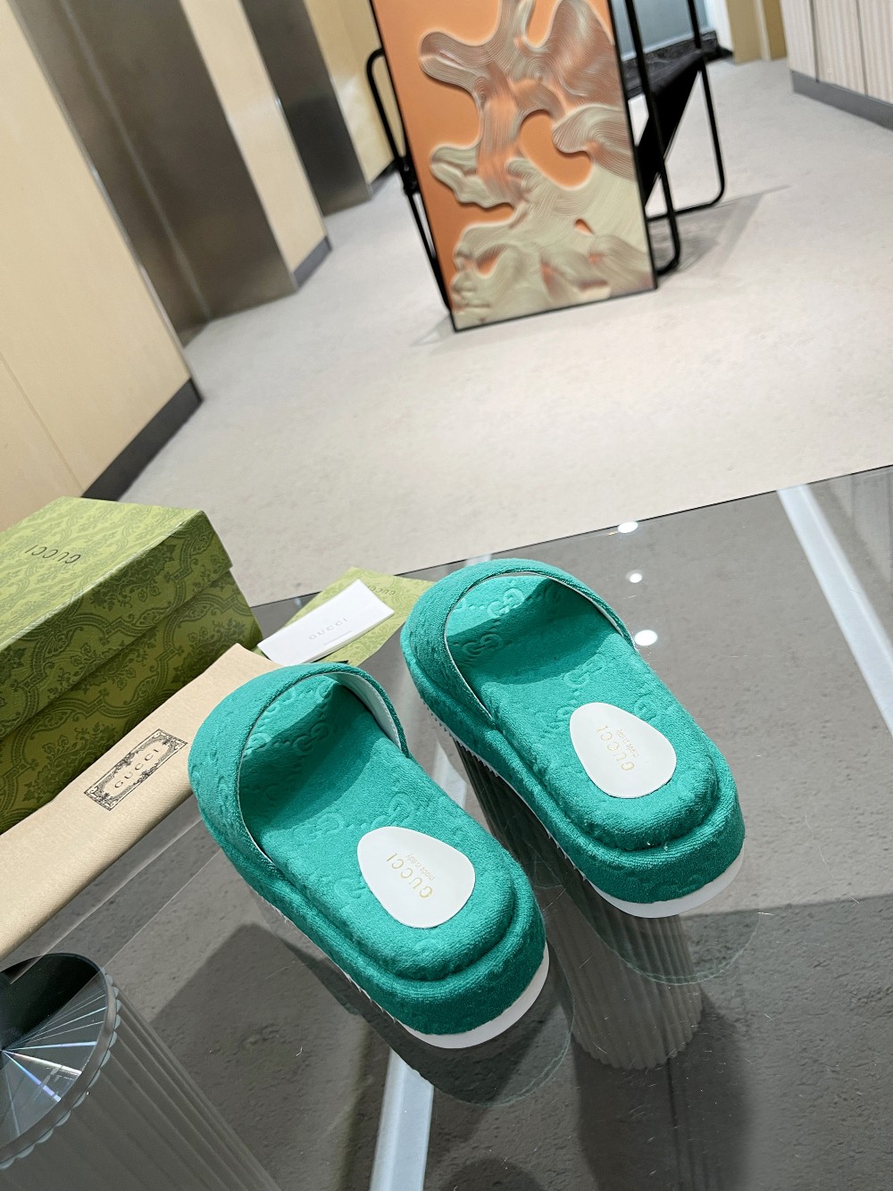 Gvc*1 Women’s GG Platform Sandal Turquoise For Women GG