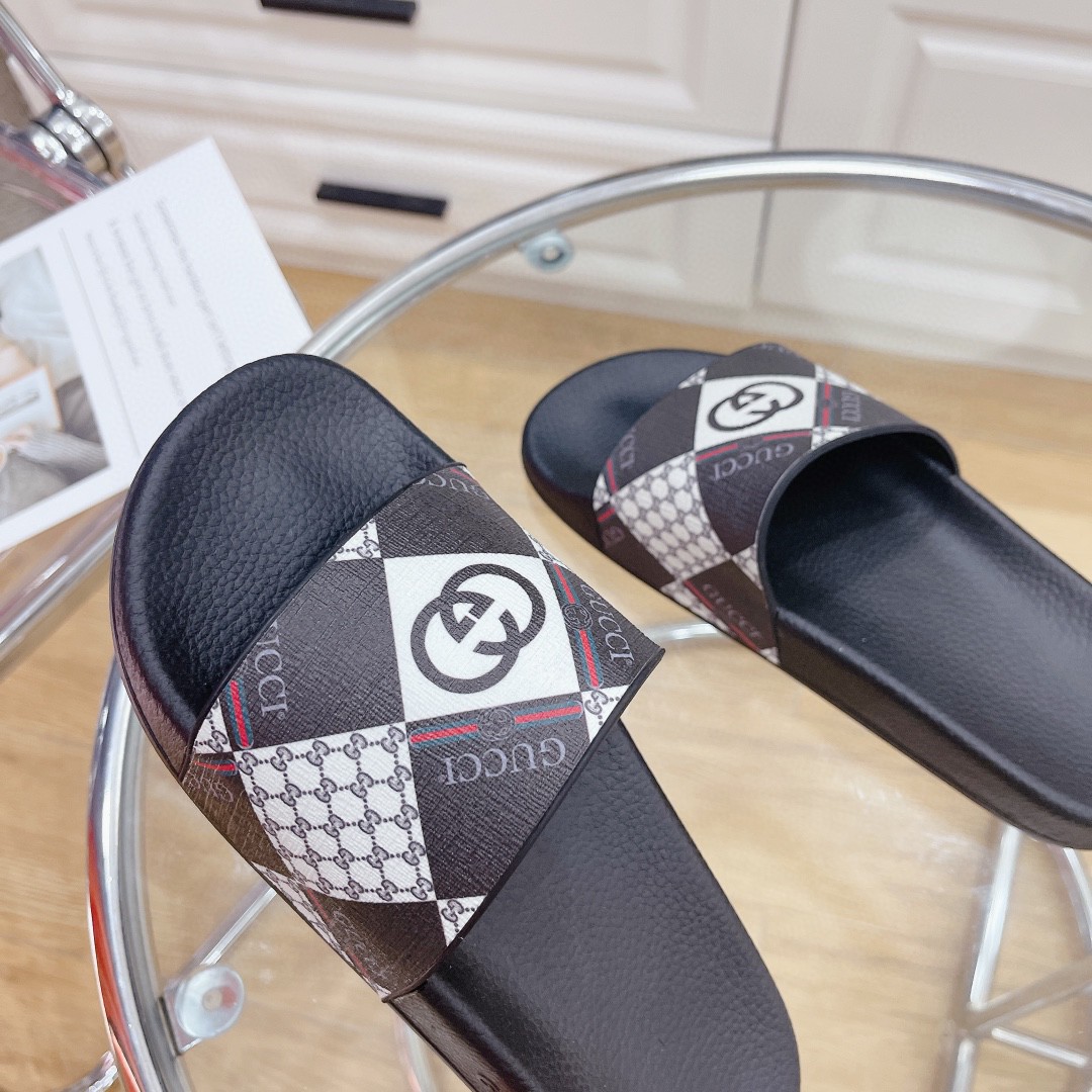 Gvc*1 Women’s Logo GG Svp*me Slides With Web Black For Women 408508