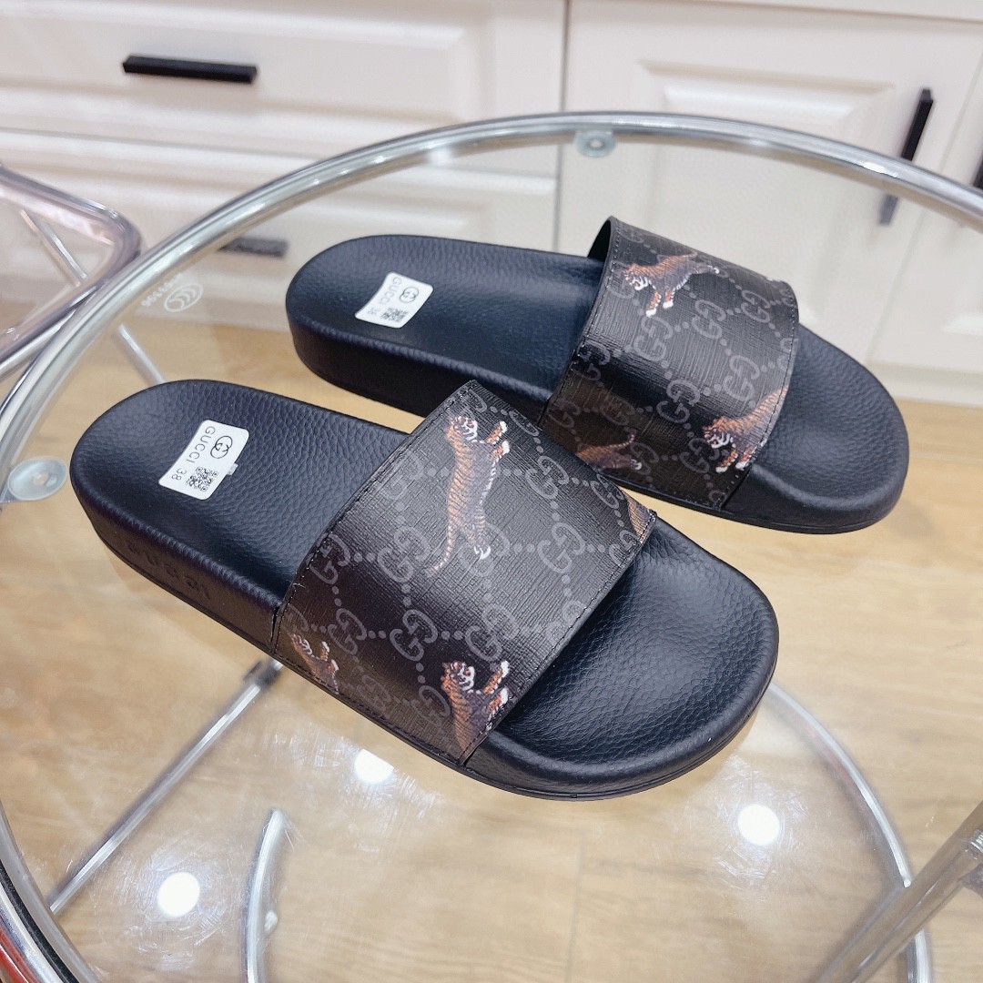 Gvc*1 Men’s GG Svp*me Slide Tiger Black For Men 407345 G0K00 1084