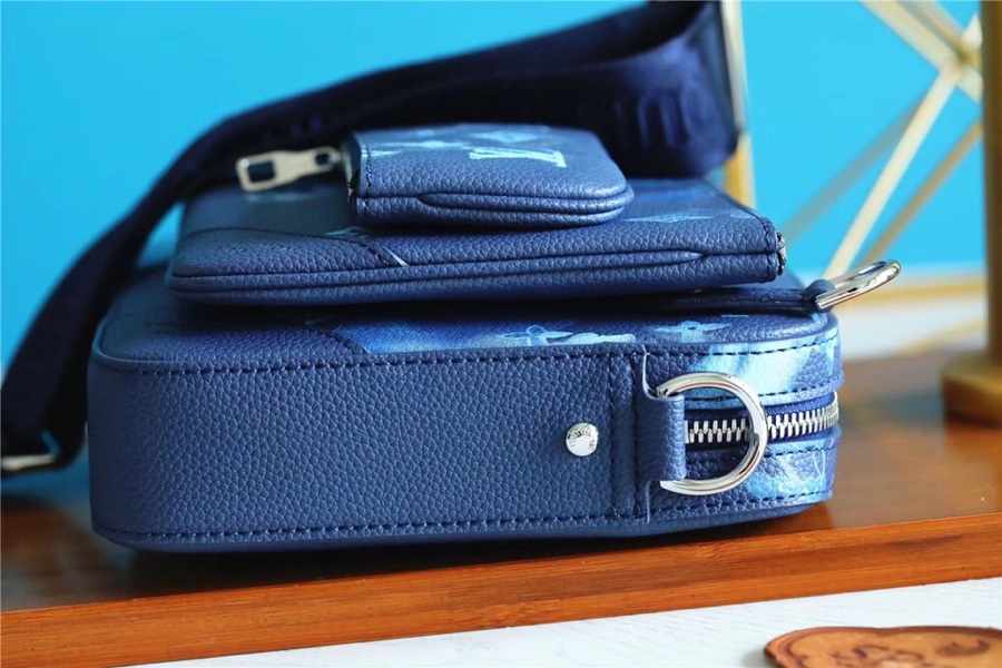 L0vis Vvtt0n Trio Messenger Ink Watercolor Blue For Men, Men’s Bags, Shoulder And Crossbody Bags 9.5in/25cm LV M57840
