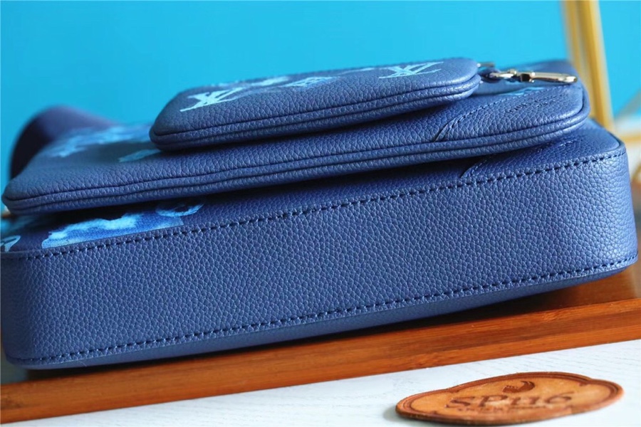 L0vis Vvtt0n Trio Messenger Ink Watercolor Blue For Men, Men’s Bags, Shoulder And Crossbody Bags 9.5in/25cm LV M57840
