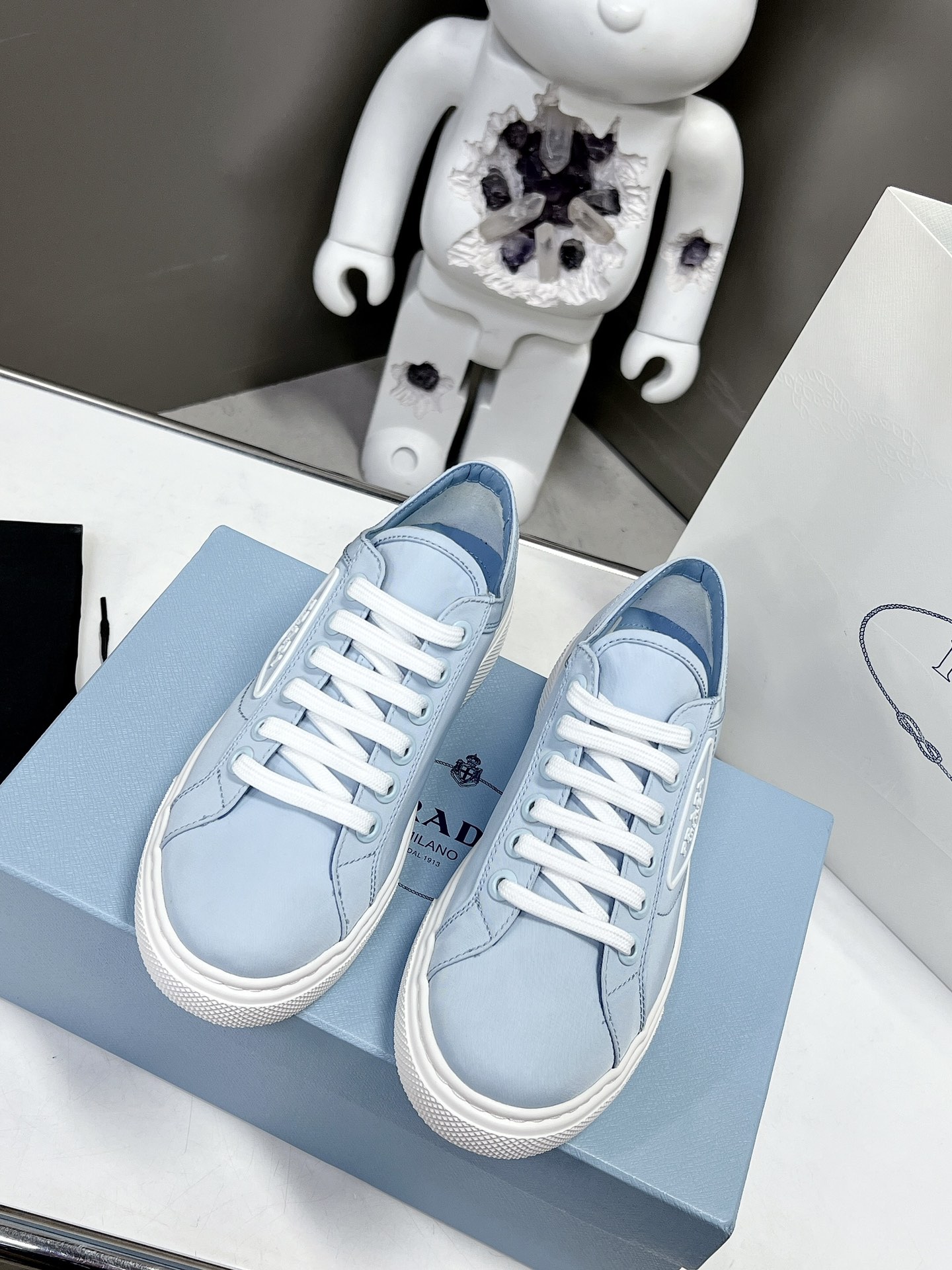 Pra*a Macro Re-Nylon And Brushed Sneakers Blue For Women 1.2in/30mm PRD