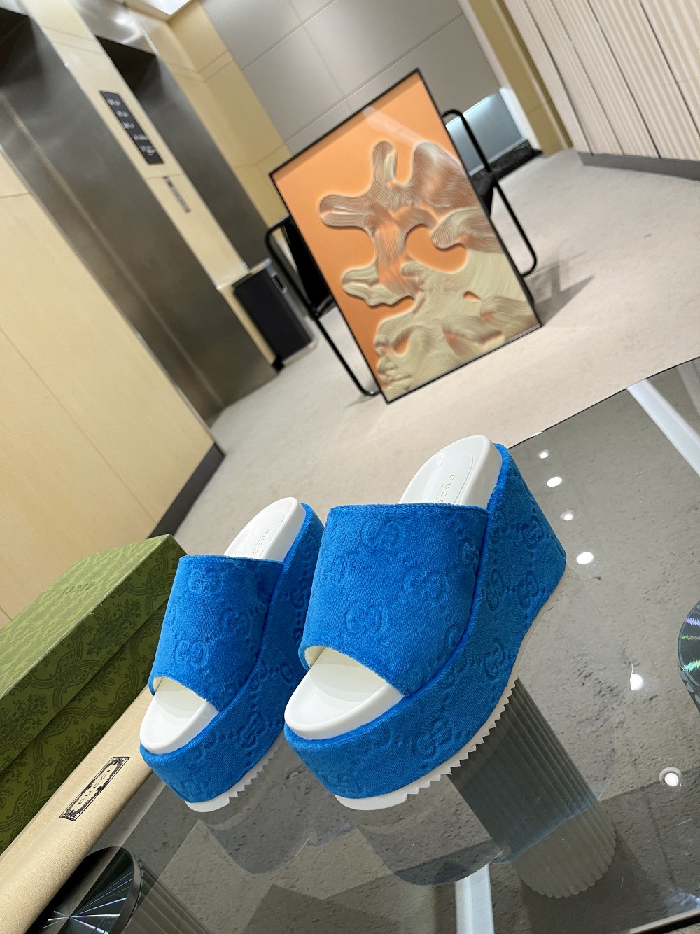 Gvc*1 Women’s GG Platform Sandal Blue For Women GG