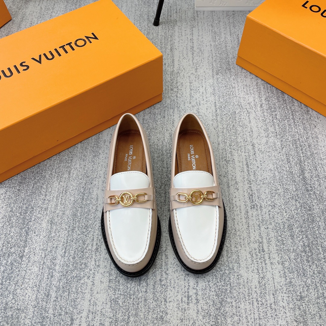 L0vis Vvtt0n Women’s Chess Flat Loafe Beige For Women LV