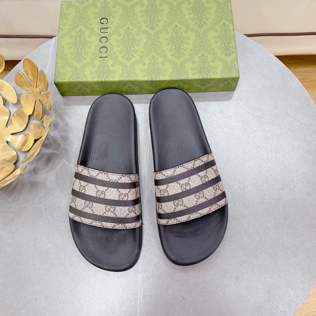Gvc*1 Women’s GG Slide Sandal Stripes Black For Women 407345