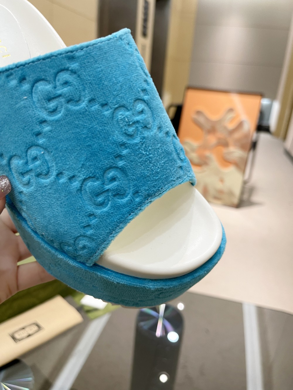 Gvc*1 Women’s GG Platform Sandal Light Blue For Women GG