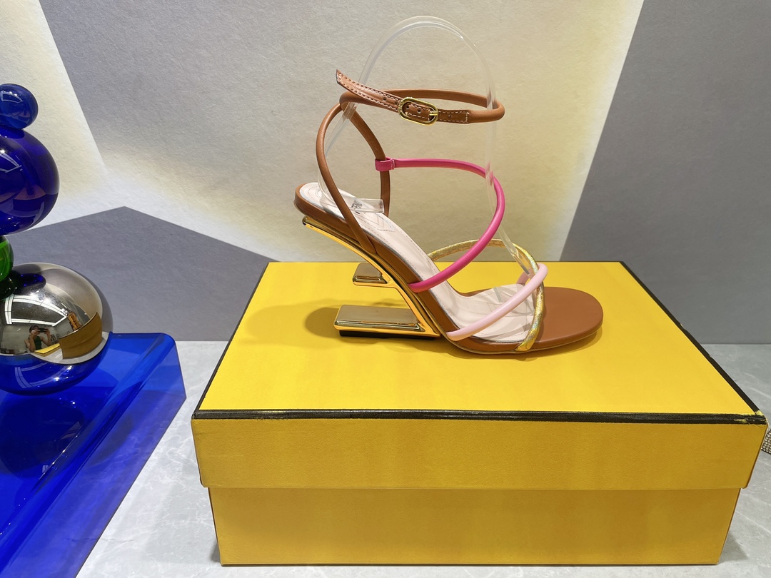 F**di First Pink Nappa High-Heeled Sandals For Women 8X8274AHIUF1GZU
