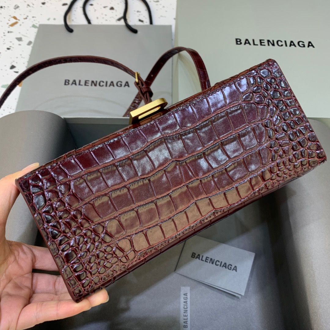 Ba1en*iaga Hourglass Small Handbag In Dark Red, For Women, Women’s Bags 9in/23cm