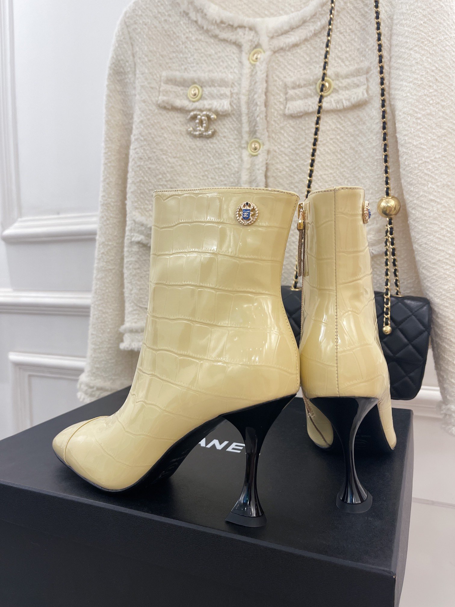 Ch**el Women’s Short Boots Beige For Women
