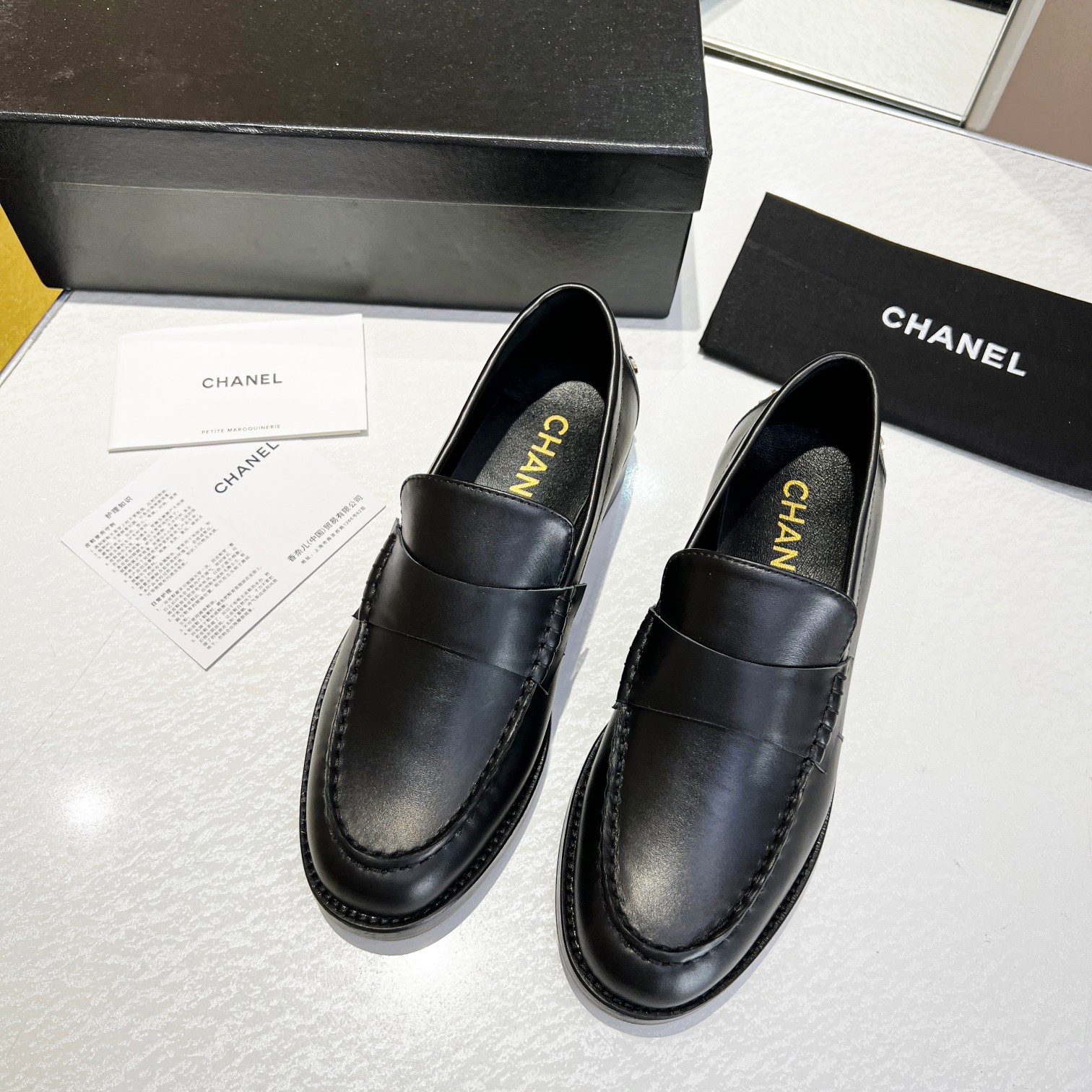 Ch**el Women’s Loafers Black For Women 1.2 in/3cm