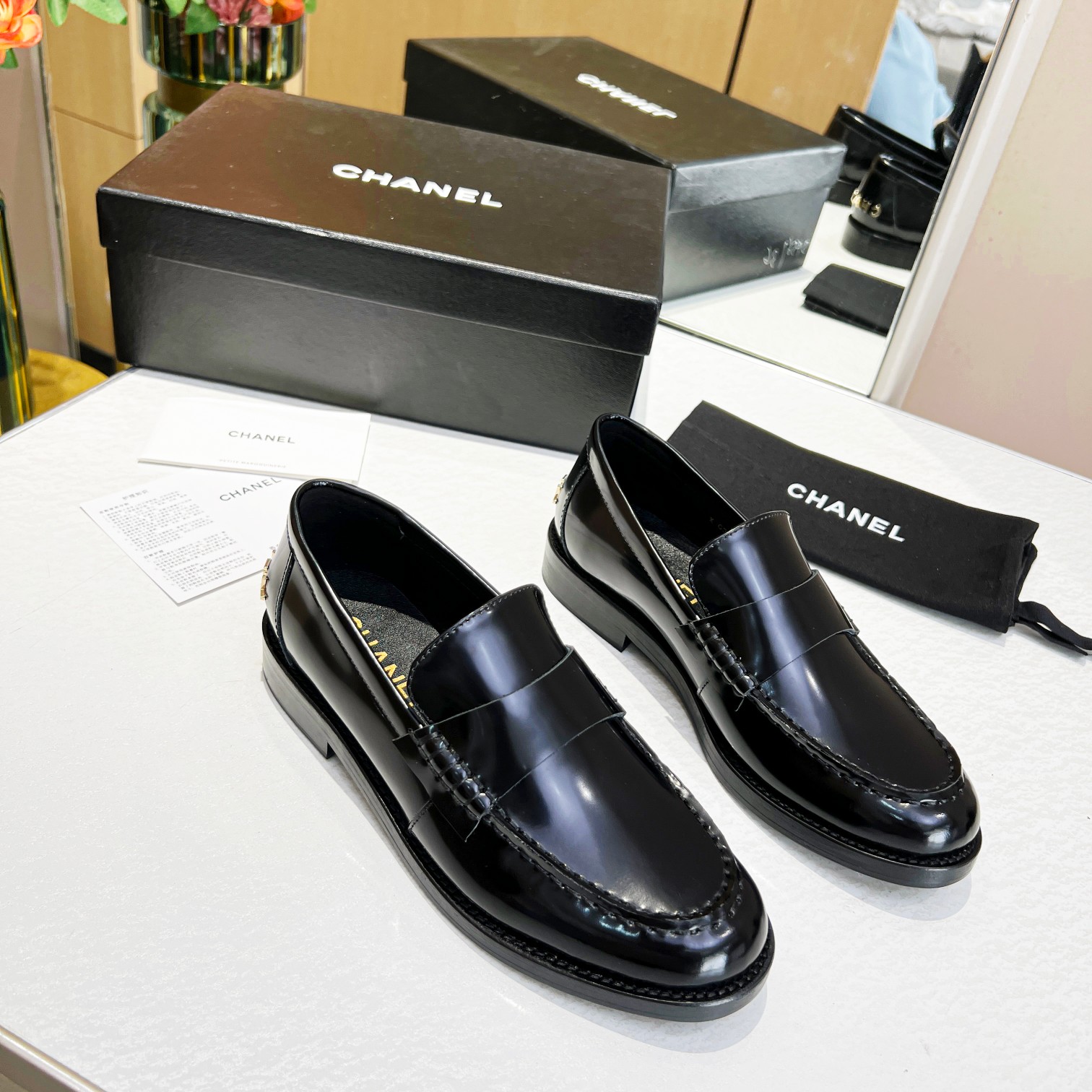 Ch**el Women’s Loafers Black For Women 1.2 in/3cm