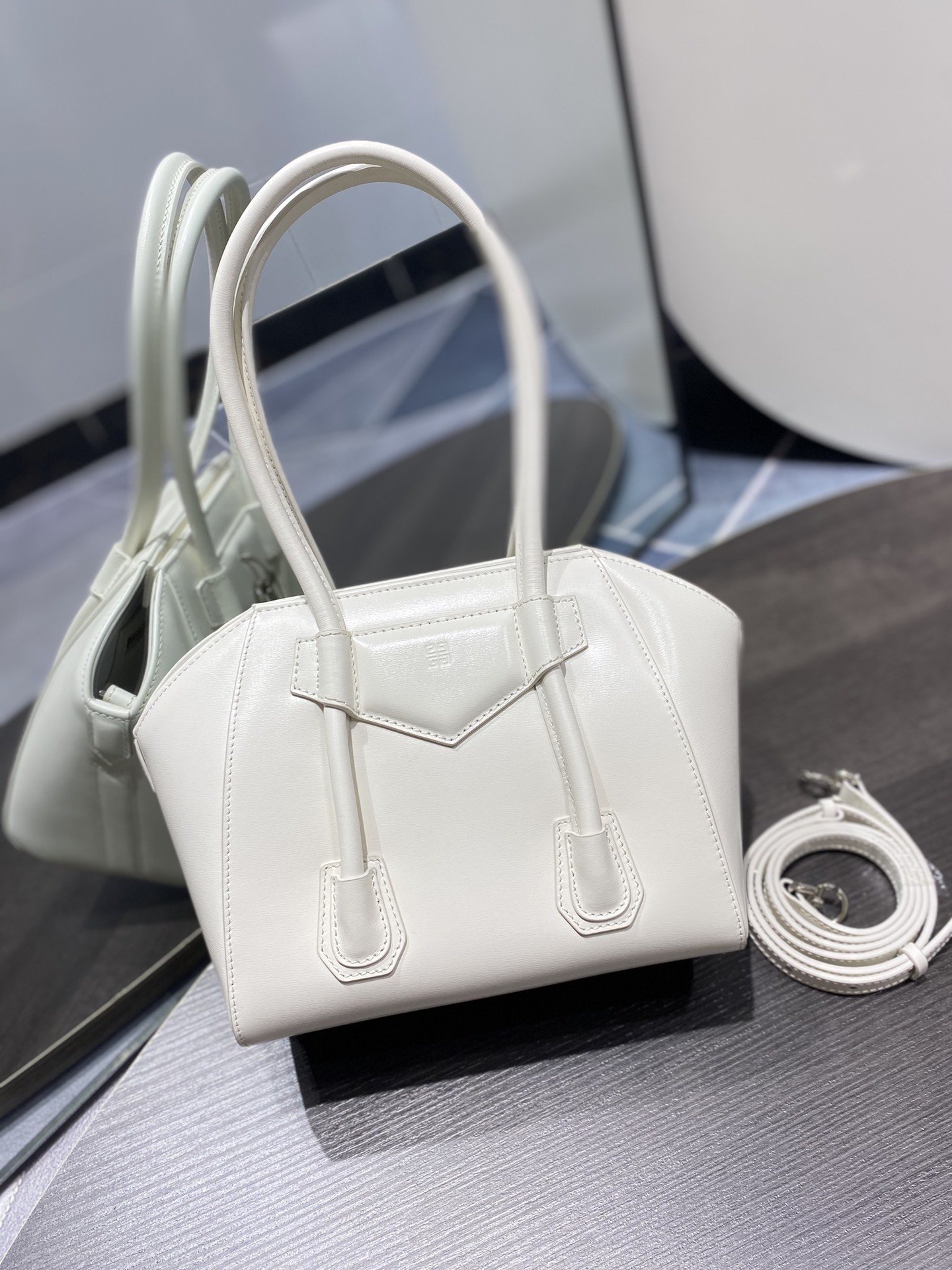 Givenchy Mini Antigona Lock Bag Ivory For Women, Women’s Handbags, Shoulder Bags 8.7in/22cm GVC BB50J0B16S-105