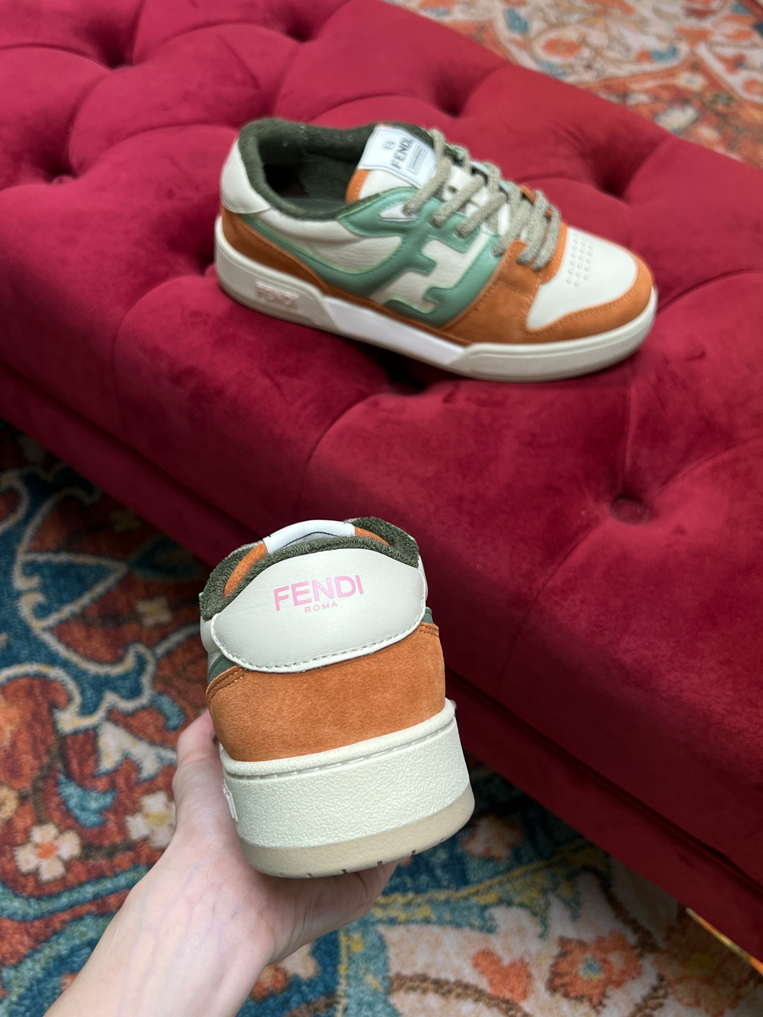 F**di Match Low Tops In Amaranth For Women 8E8252AI1NF1H1E