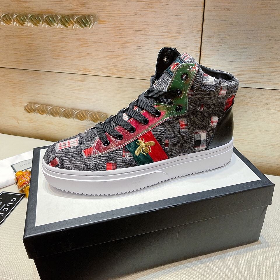 Gvc*1 Men’s Basket Jean’s High Top With Bee Sneaker Black For Men