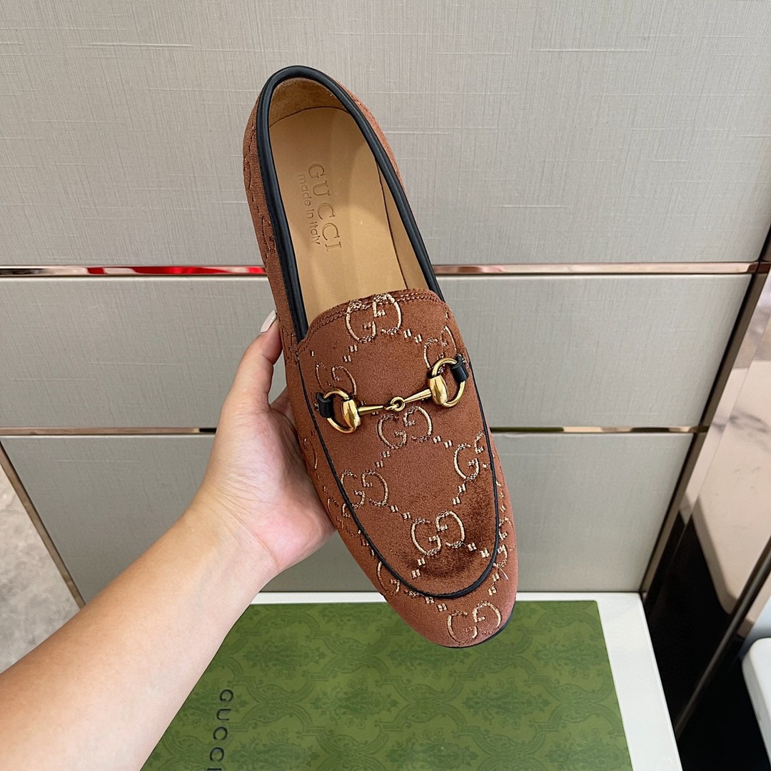 Gvc*1 Men’s Jordan GG Velvet Loafer Brown For Men 430088-9JT80-2091