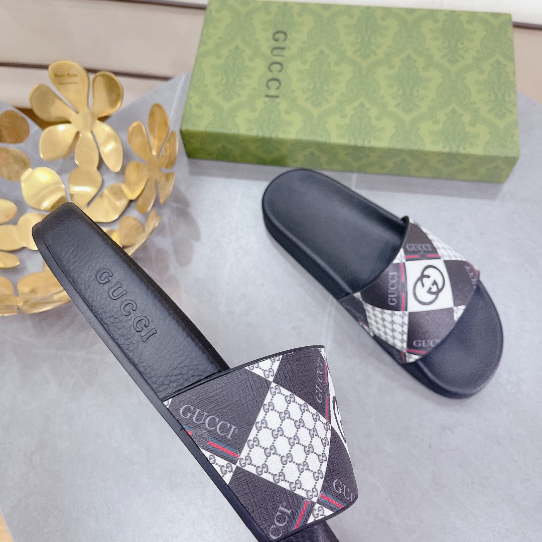 Gvc*1 Women’s Logo GG Svp*me Slides With Web Black For Women 408508