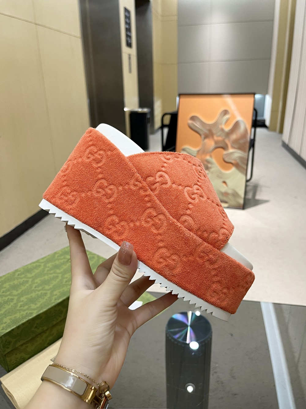Gvc*1 Women’s GG Platform Sandal Orange For Women GG