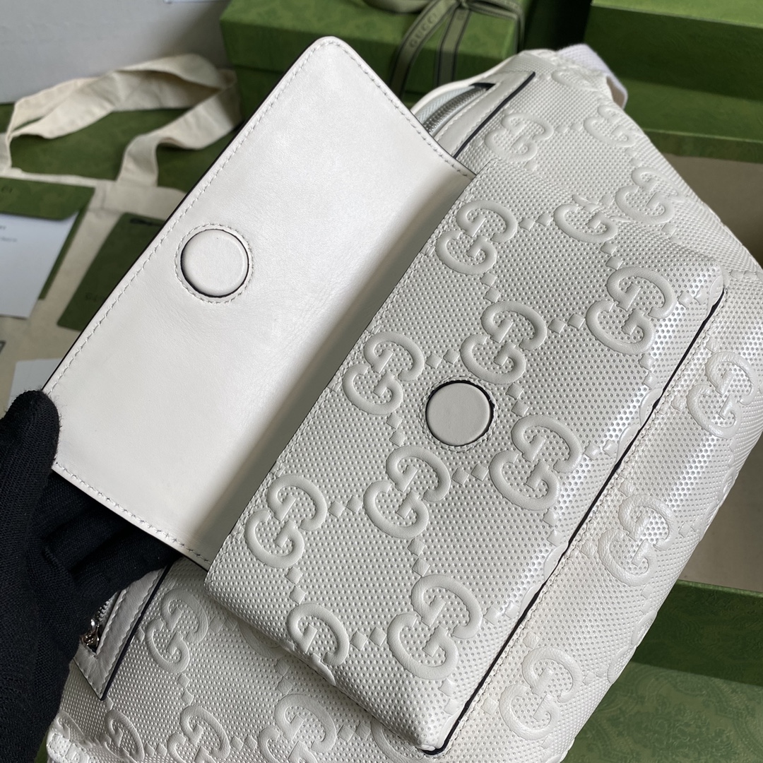 Gvc*1 GG Embossed Belt Bag White GG Embossed For Men  11in/28cm GG