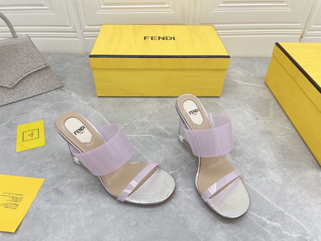 F**di First Violet Transparent High-Heeled Sandals For Women
