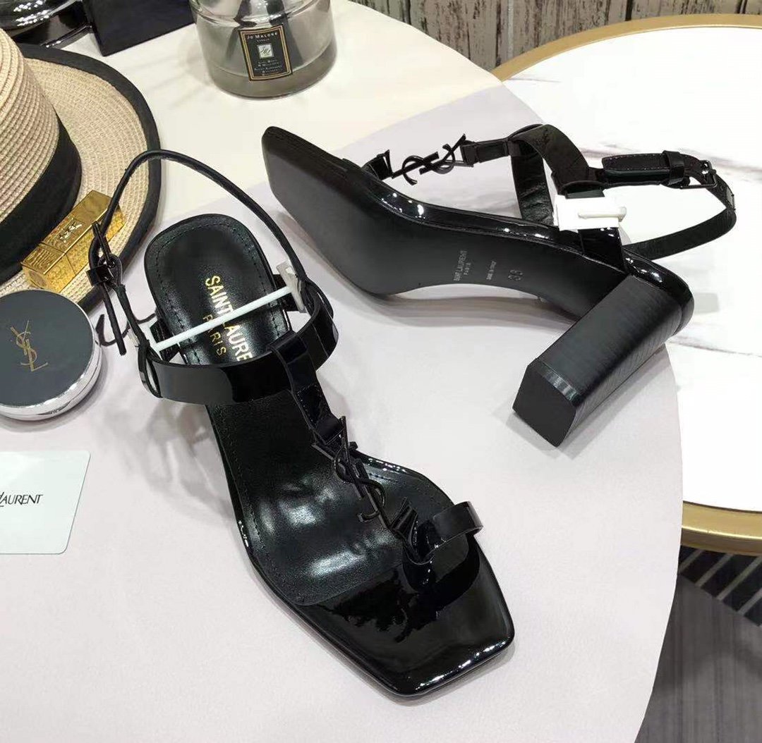 Sa1nt Lau*nt Women’s Cassandra Heeled Sandals Black For Women Y51