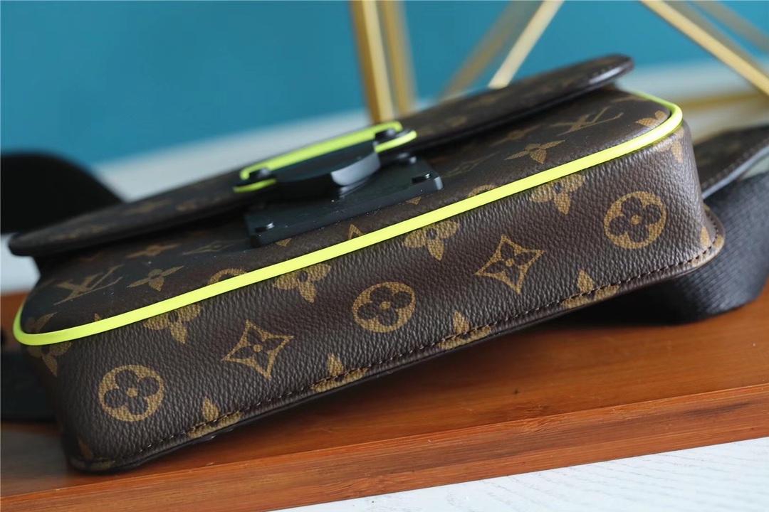 L0vis Vvtt0n S-Lock Sling Monogram Macassar Yellow For Men, Men’s Bags, Crossbody Bags 8.3in/21cm LV