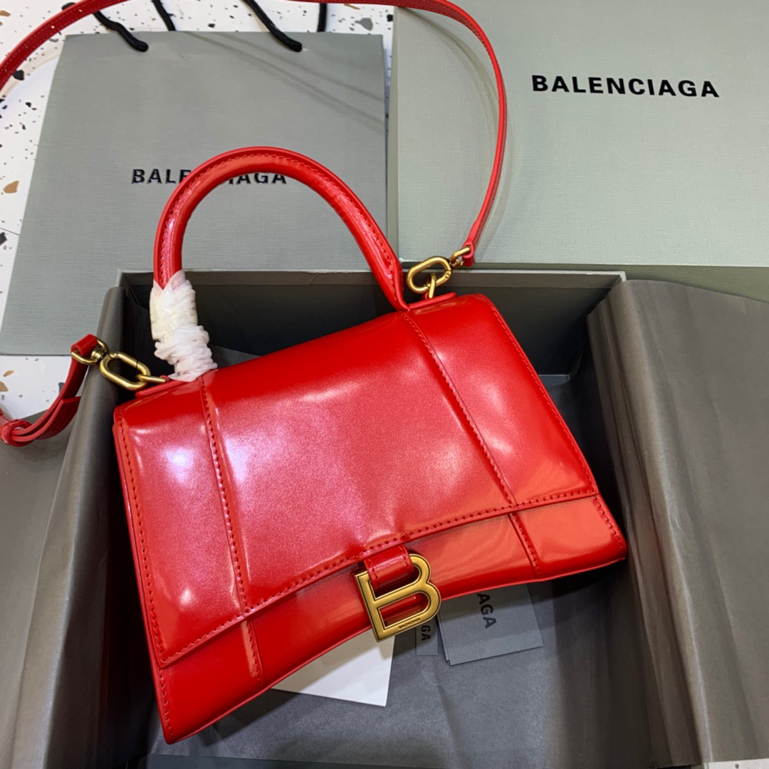 Ba1en*iaga Hourglass Small Handbag In Bright Red, For Women, Women’s Bags 9in/23cm 5935461QJ4M6406