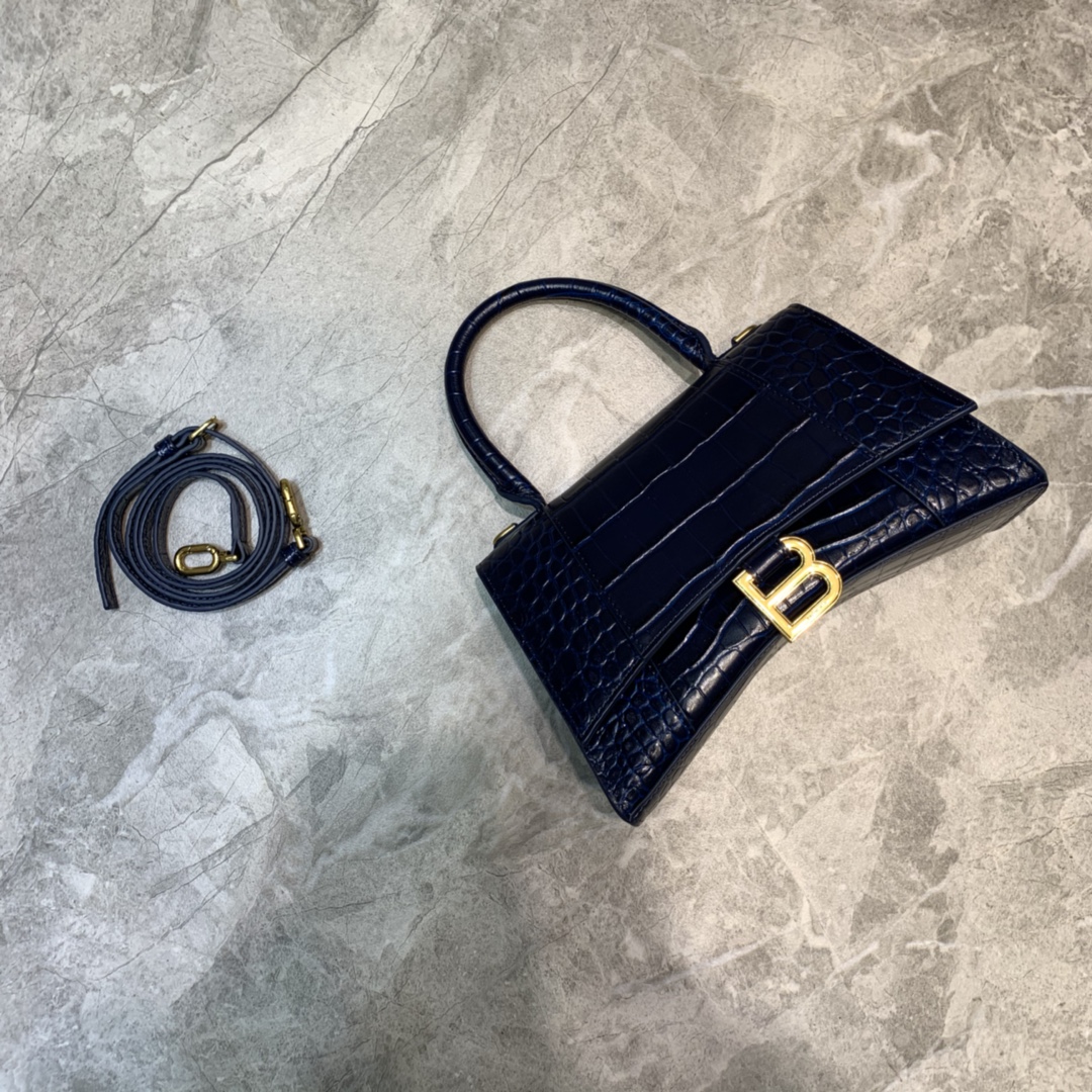 Ba1en*iaga Hourglass Small Handbag In Dark Blue, For Women, Women’s Bags 9in/23cm 5935461LRGM4611