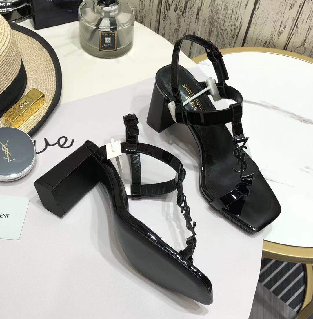 Sa1nt Lau*nt Women’s Cassandra Heeled Sandals Black For Women Y51