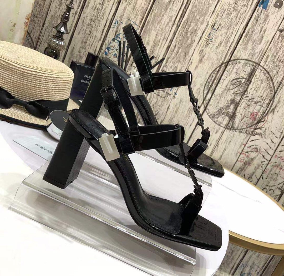 Sa1nt Lau*nt Women’s Cassandra Heeled Sandals Black For Women Y51