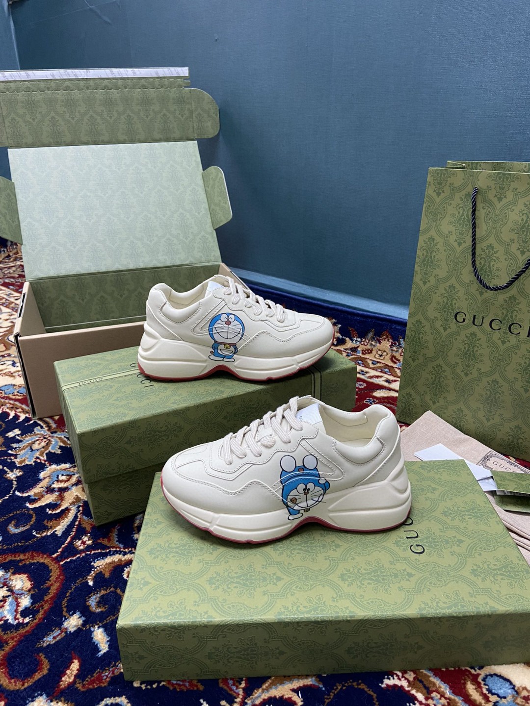 Doraemon x Gvc*1 Women’s Rhyton Sneaker White Ivory For Women 655025 DRW00 9522