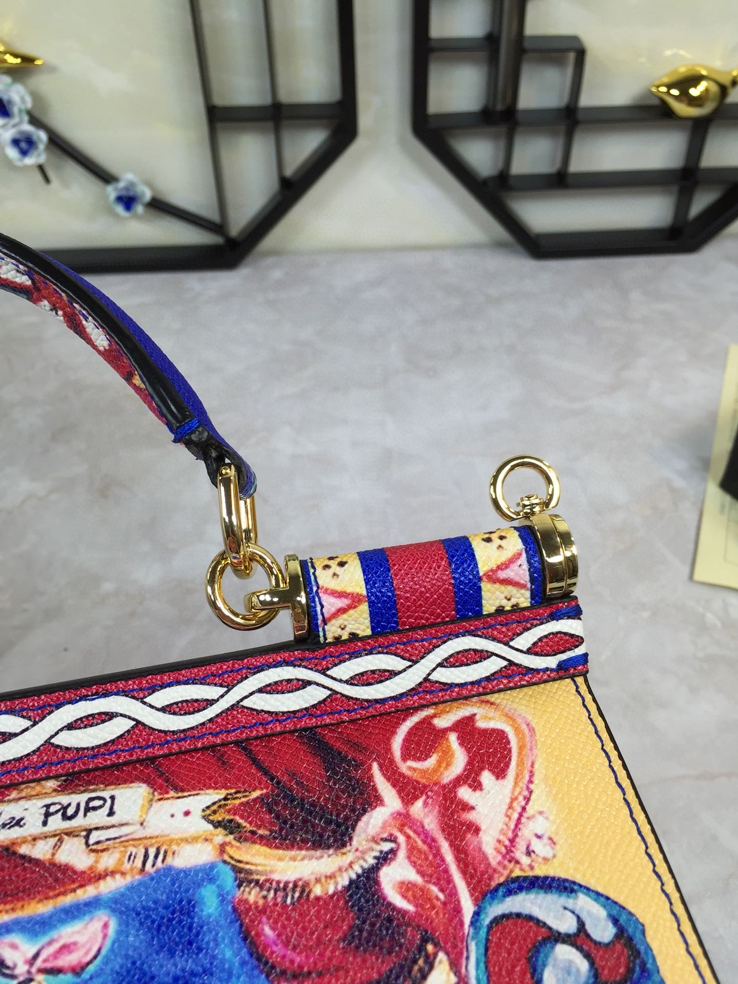 Dolce & Gabbana 90s Sicily Bag With Logo Print Multicolor For Women 10.2in/26cm DG