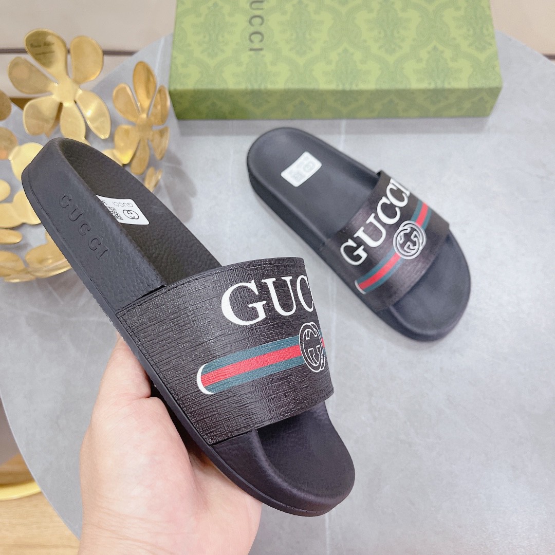 Gvc*1 Men’s Logo Rubber Slide With Web Black For Men 522887