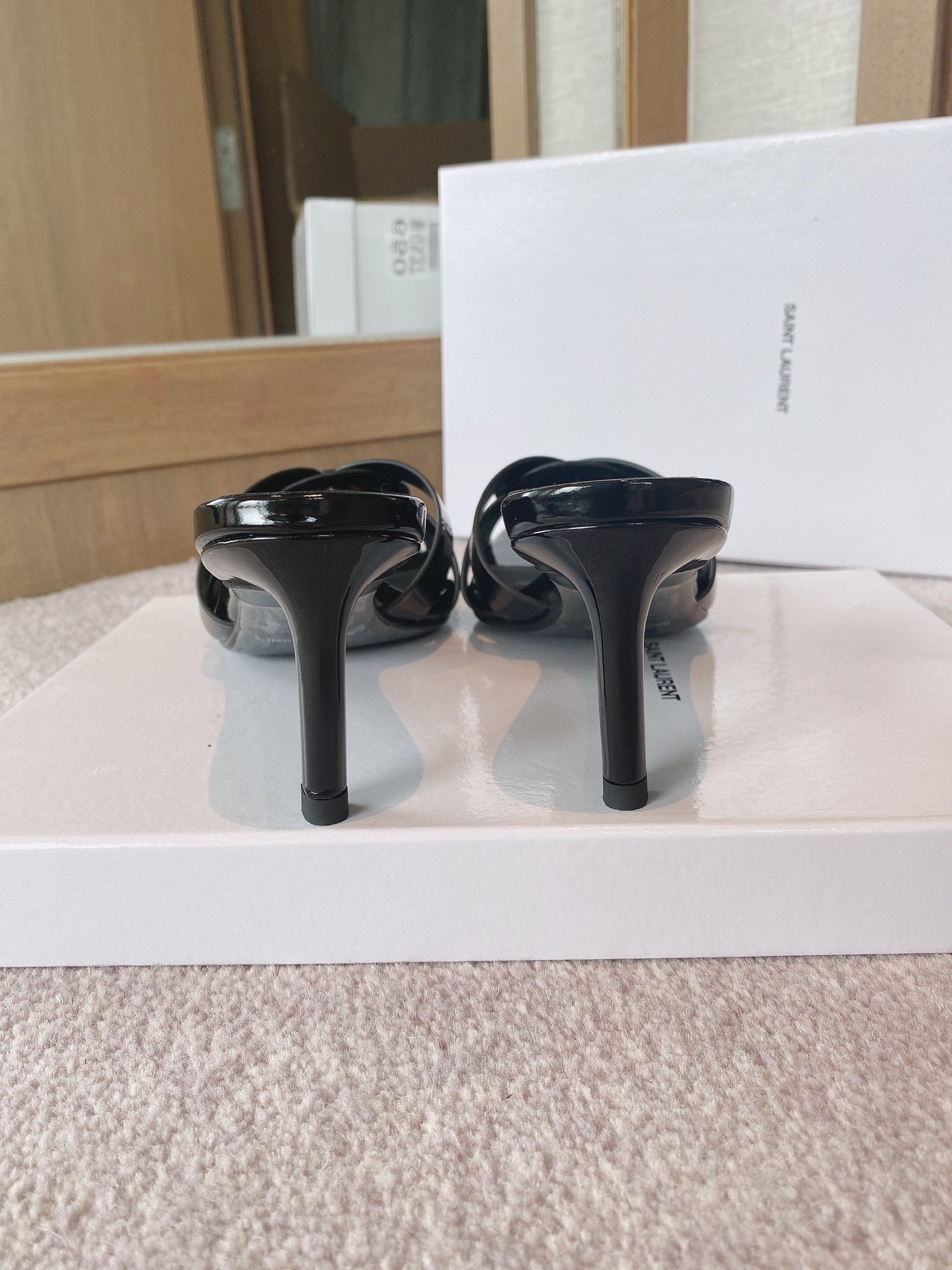 Sa1nt Lau*nt Women’s Tribute Heeled Mules Black For Women Y51 650986B8I001000