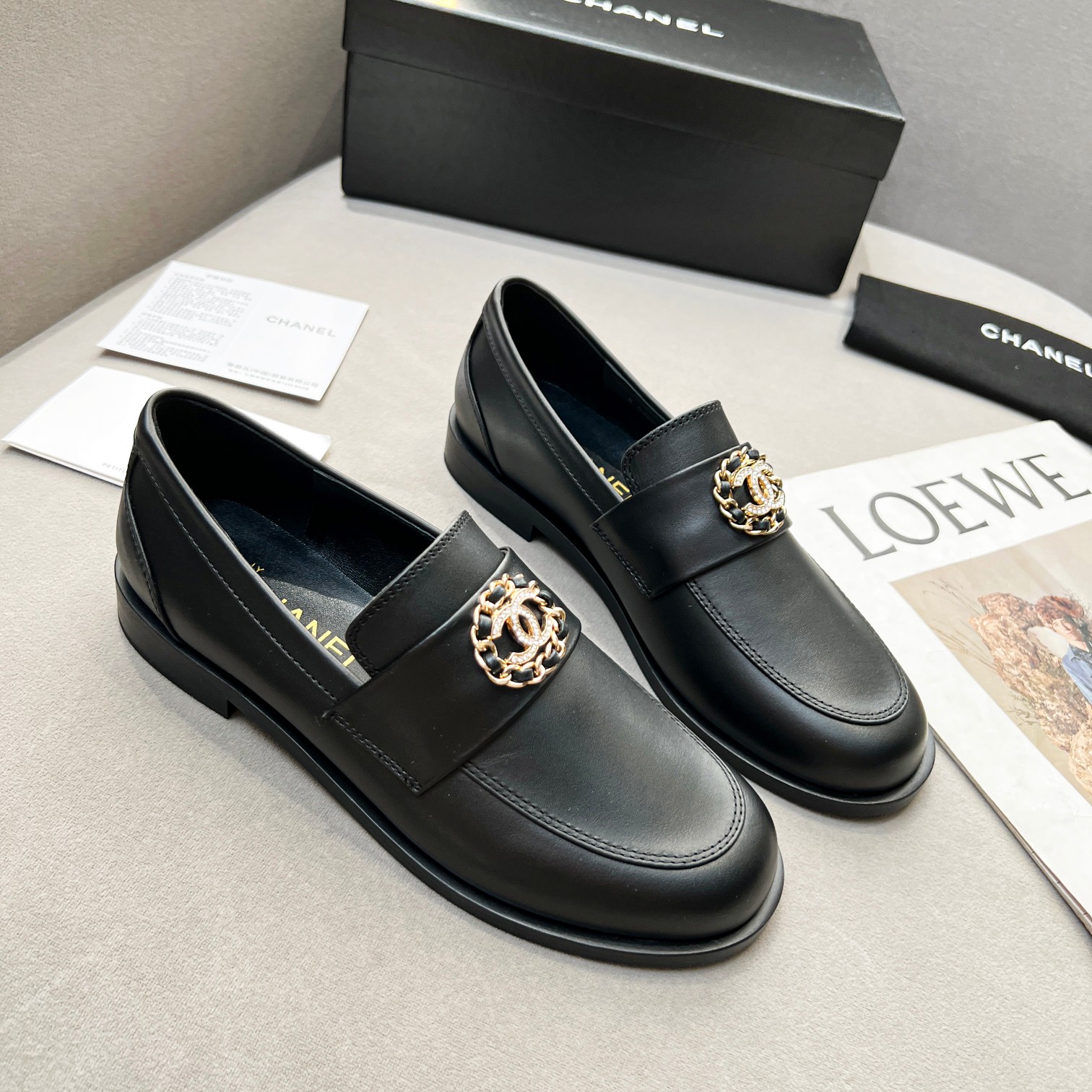 Ch**el Women’s Loafers Black For Women