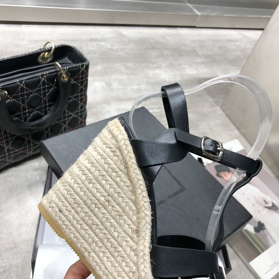 Sa1nt Lau*nt Women’s Tribute Espadrilles Wedge Black For Women Y51