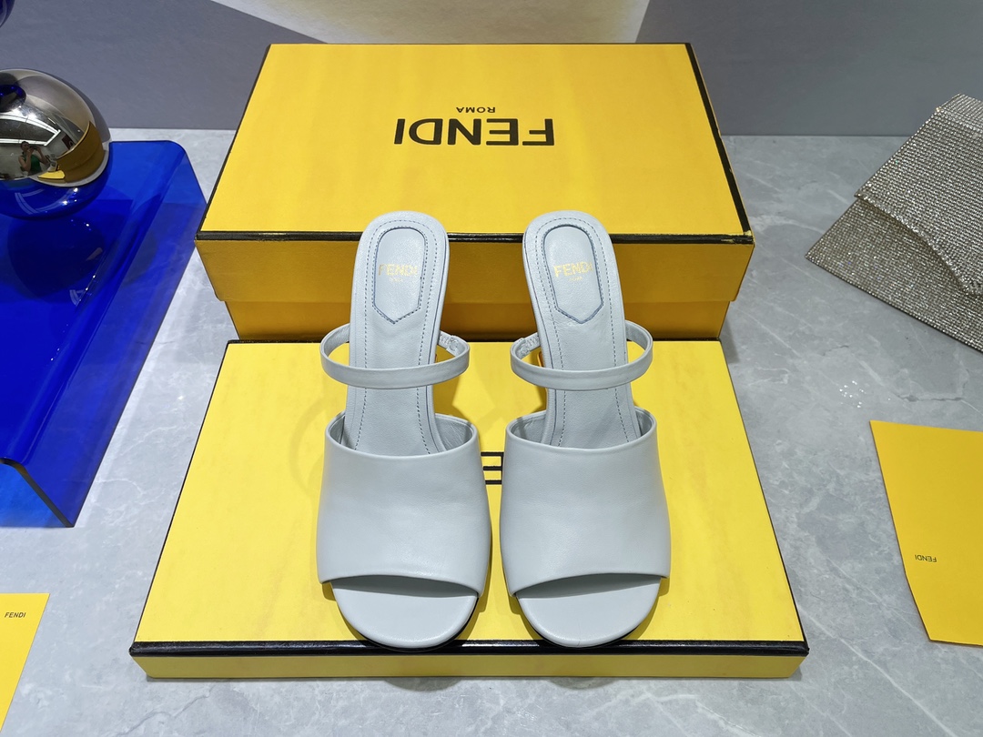 F**di First Grey High-Heeled Sandals For Women