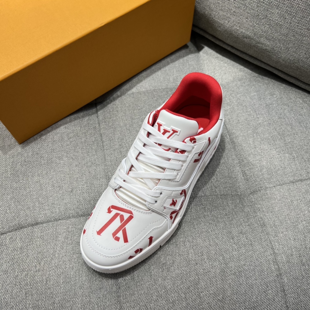 L0vis Vvtt0n LV Trainer Sneaker Red For Men LV 1AAGYR