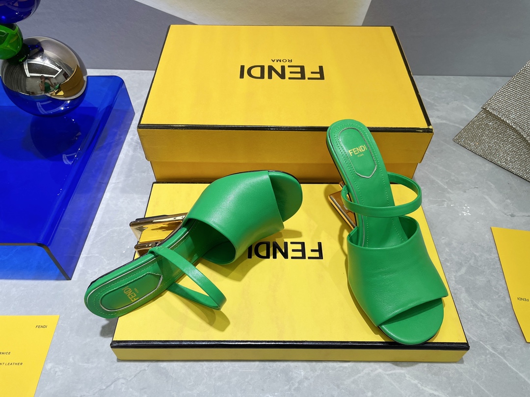 F**di First Green High-Heeled Sandals For Women