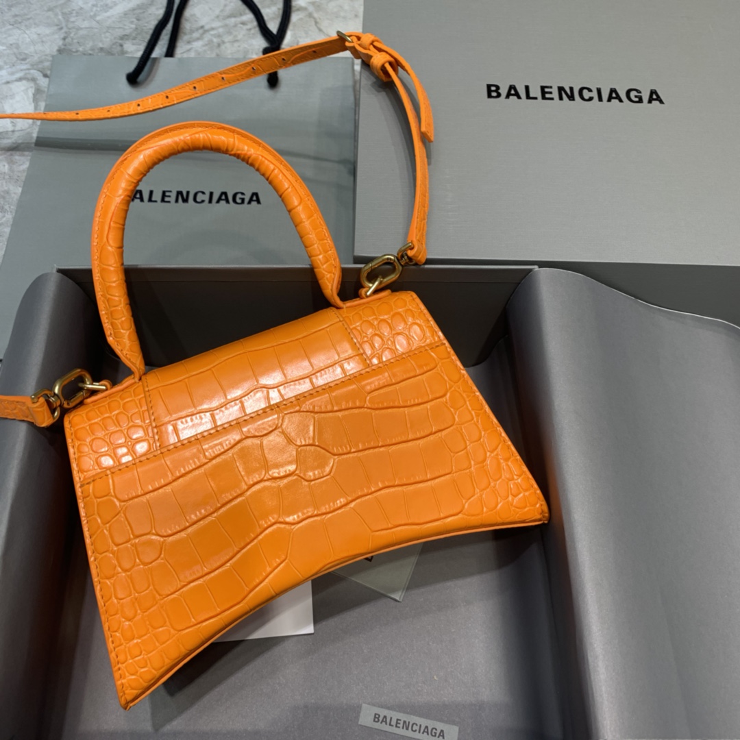 Ba1en*iaga Hourglass Small Handbag In Orange, For Women, Women’s Bags 9in/23cm