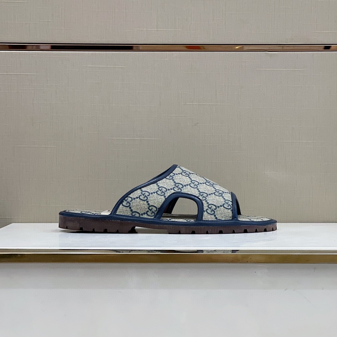 Gvc*1 Men’s GG Svp*me Slide Sandal Blue And Beige For Men ‎624879
