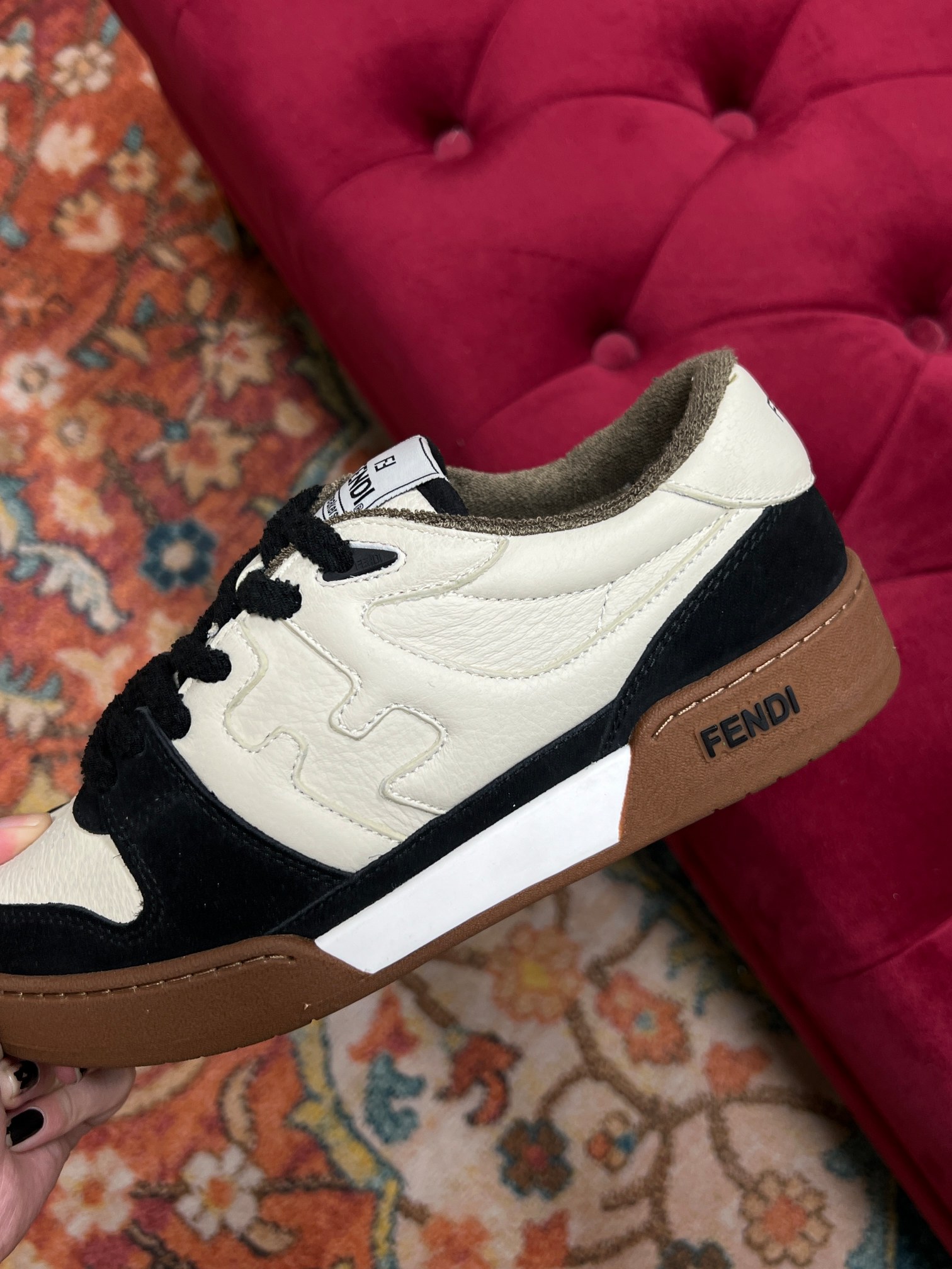 F**di Match Low Tops In Black For Women 8E8252AHH2F1FZB