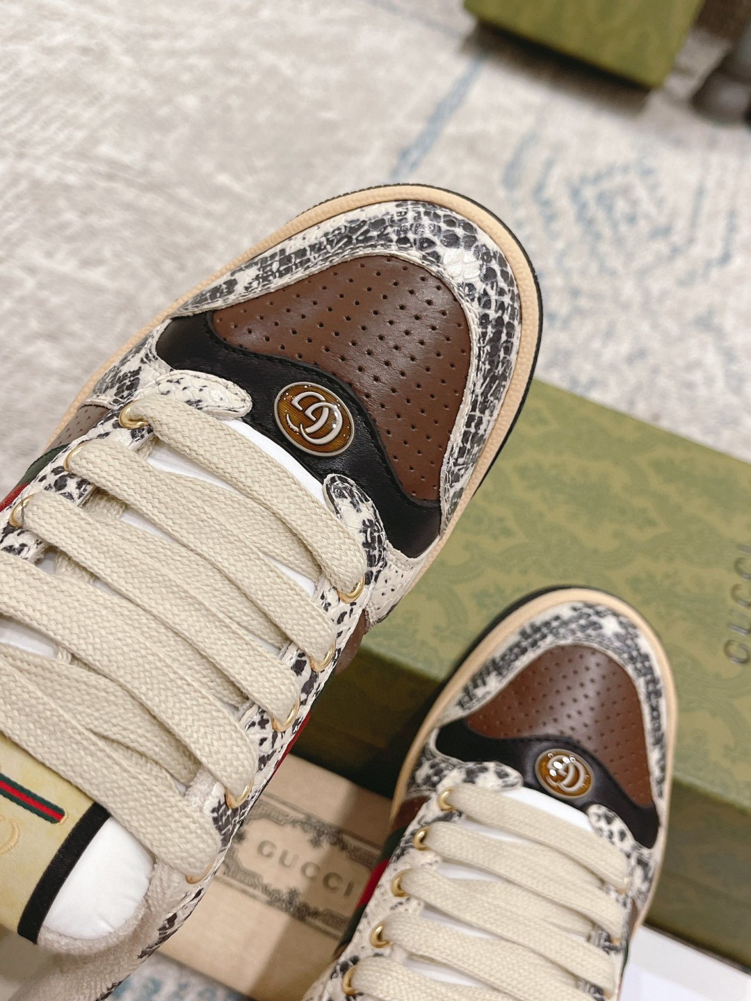 Gvc*1 Screener Python-Effect Beige For Men GG Shoes 1496599