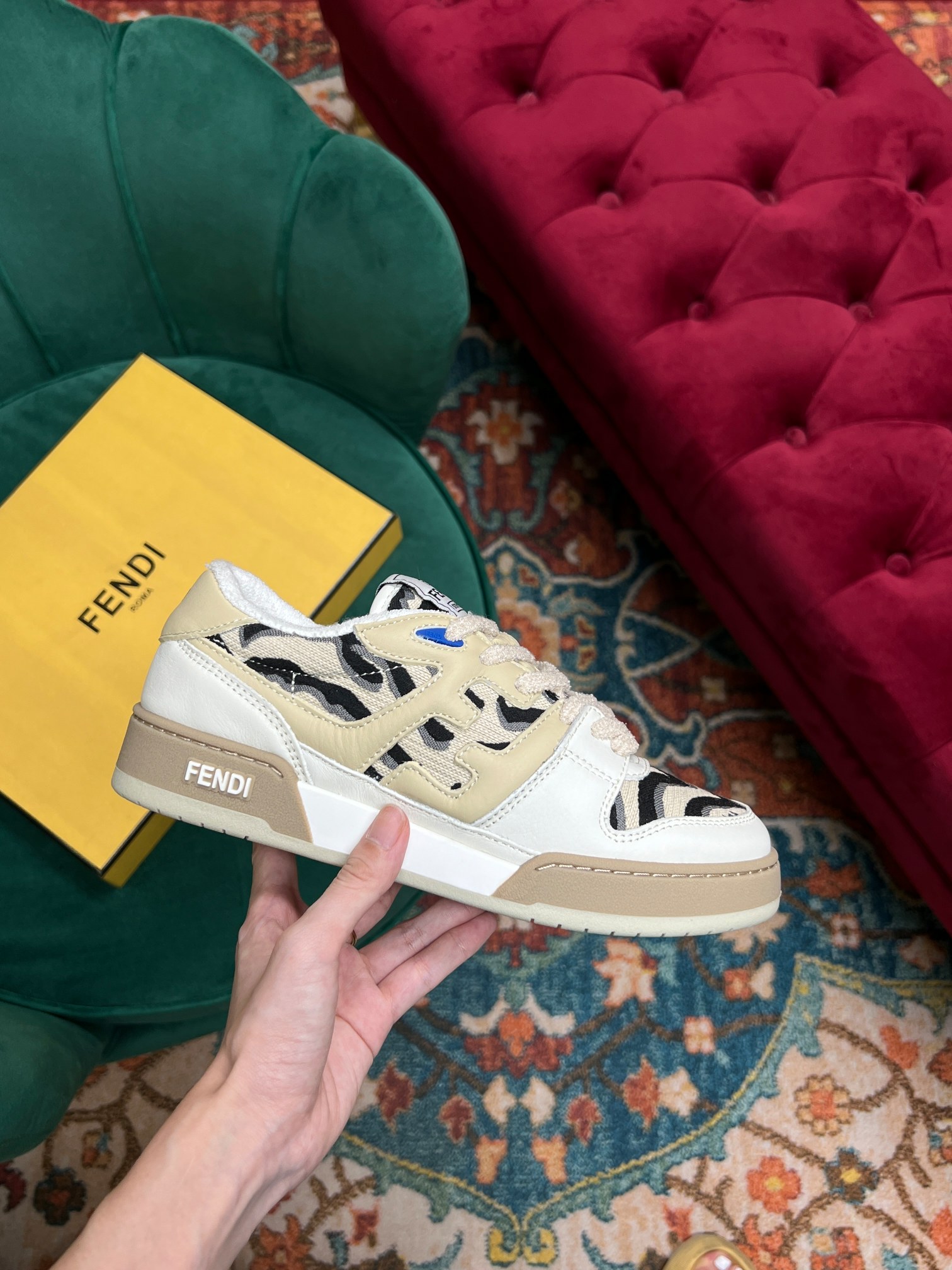 F**di Match Low Tops In Beige For Women