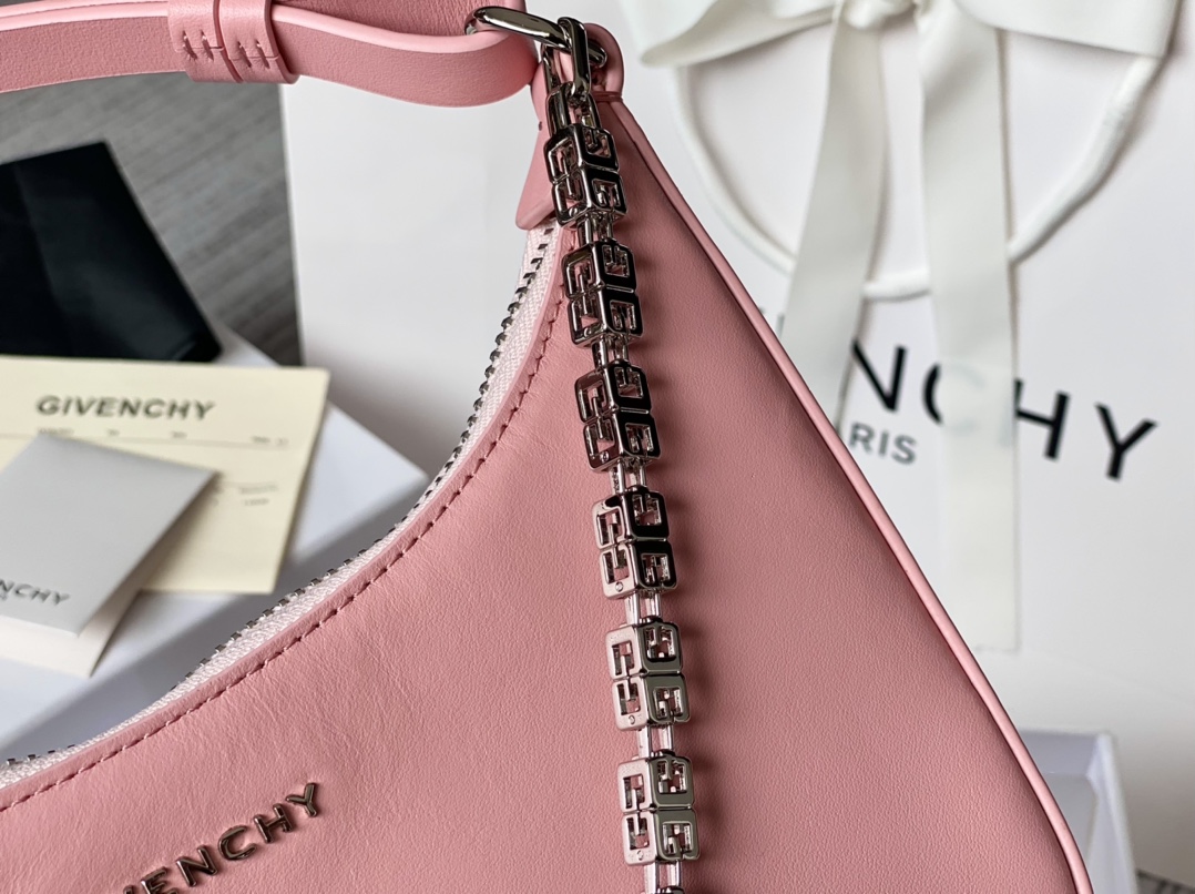 Givenchy Small Moon Cut Out Bag Pink For Women, Women’s Handbags, Shoulder Bags 9.8in/25cm GVC