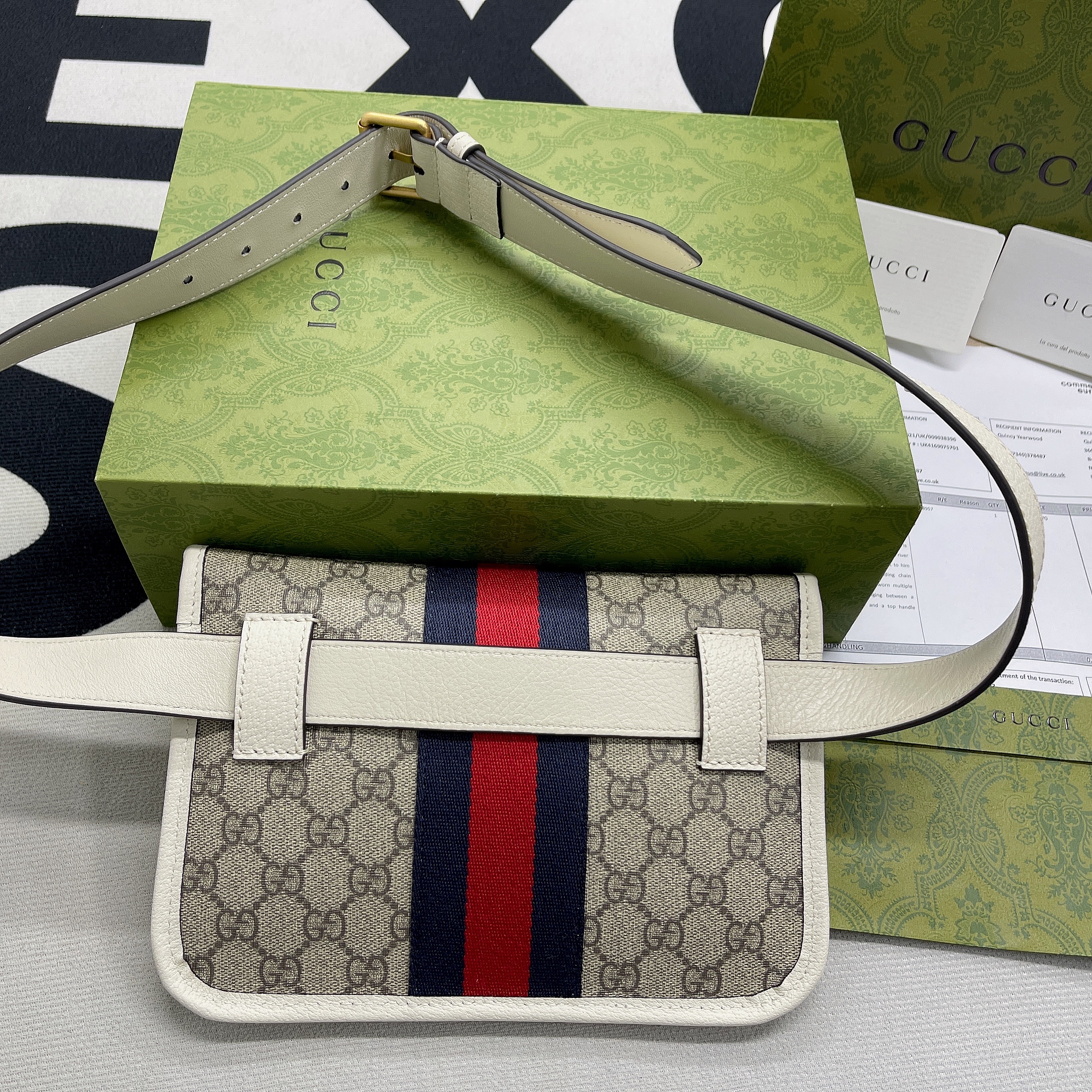 Gvc*1 Ophidia Belt Bag Beige And Ebony GG Svp*me Canvas, A Material With Low Environmental Impact For Men  8.7in/22cm GG 674081 96IWT 9794
