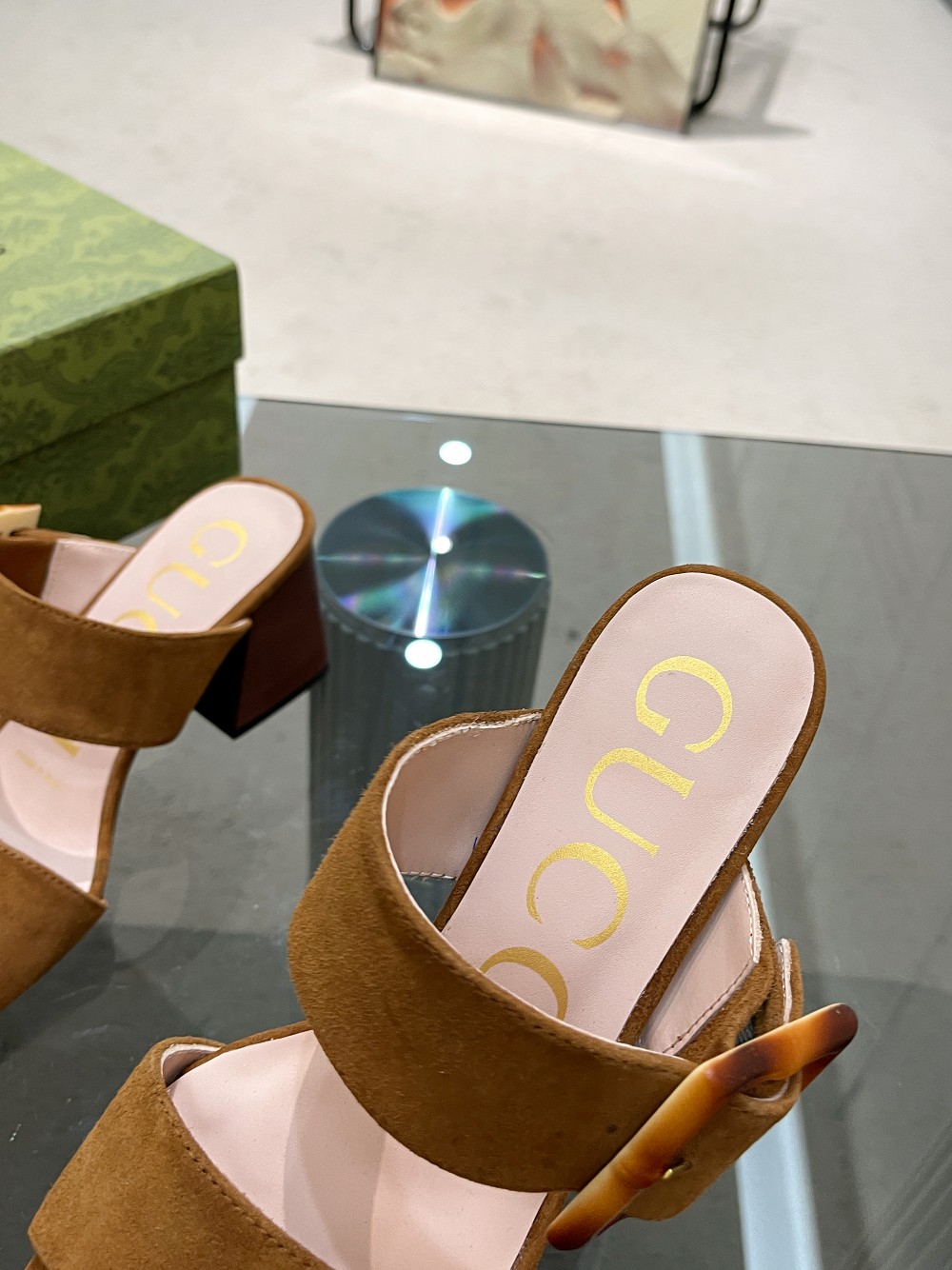 Gvc*1 Women’s Sandal With Bamboo Buckle Brown For Women GG‎