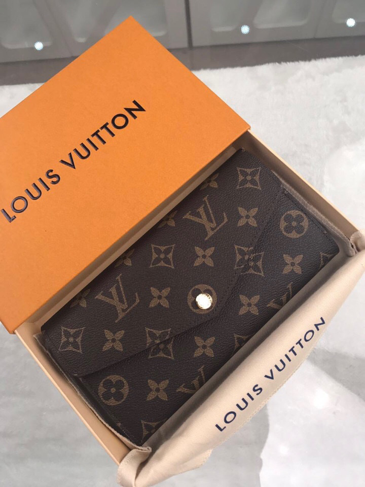 L0vis Vvtt0n Sarah Wallet Monogram Canvas For Women, Women’s Wallets 7.5in/19cm LV M60531