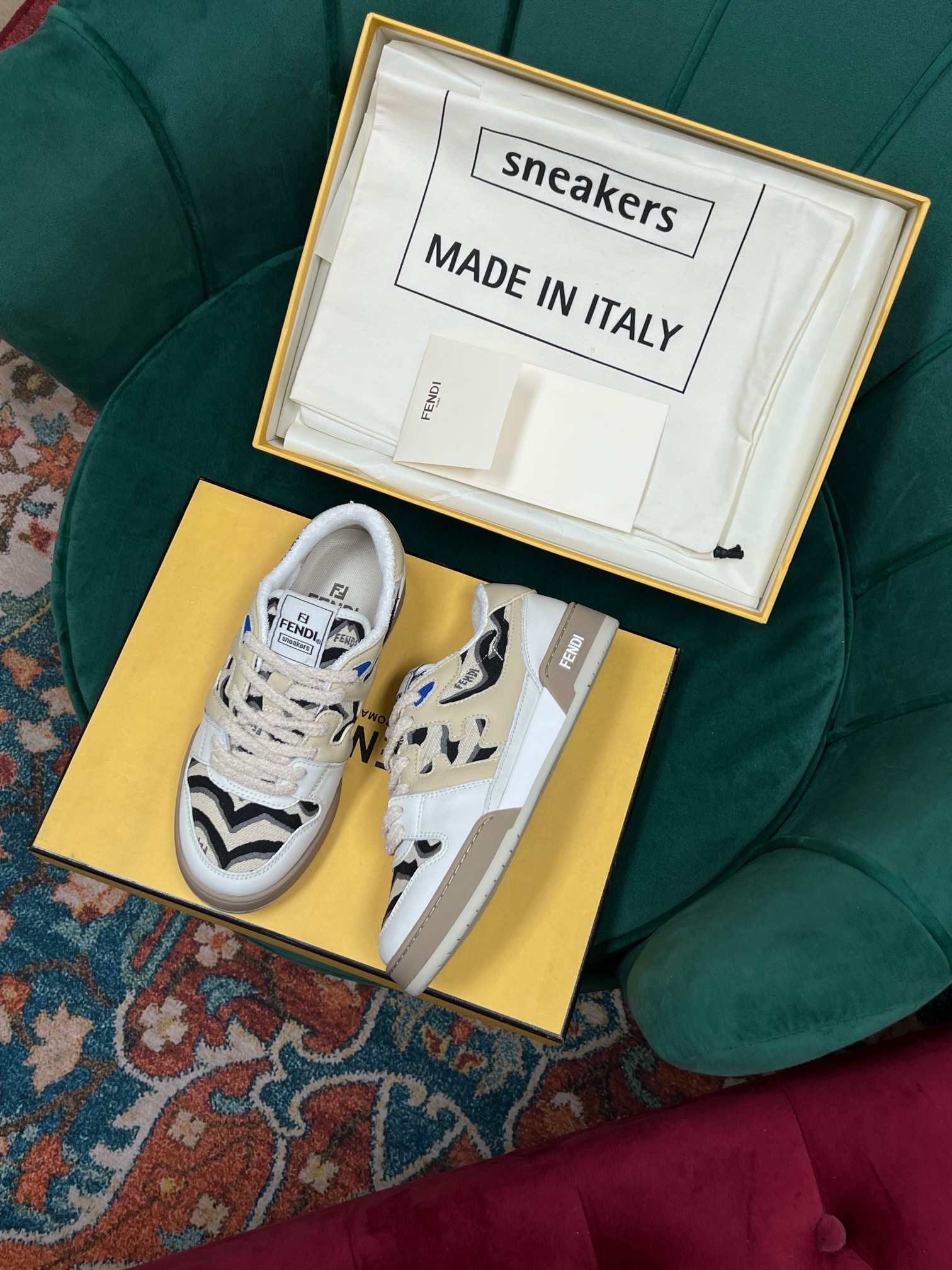 F**di Match Low Tops In Beige For Women